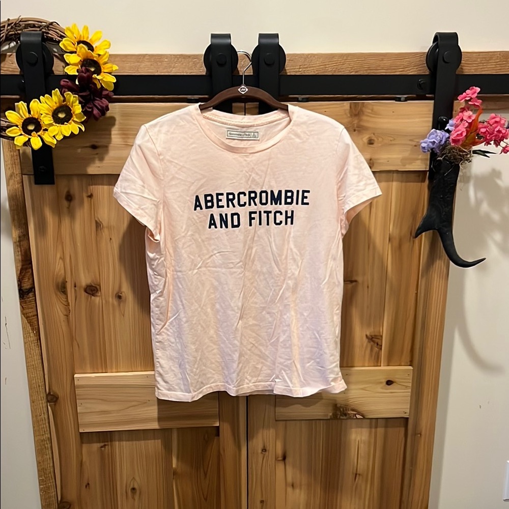 Abercrombie & Fitch Pale Pink Short Sleeve Logo Tee